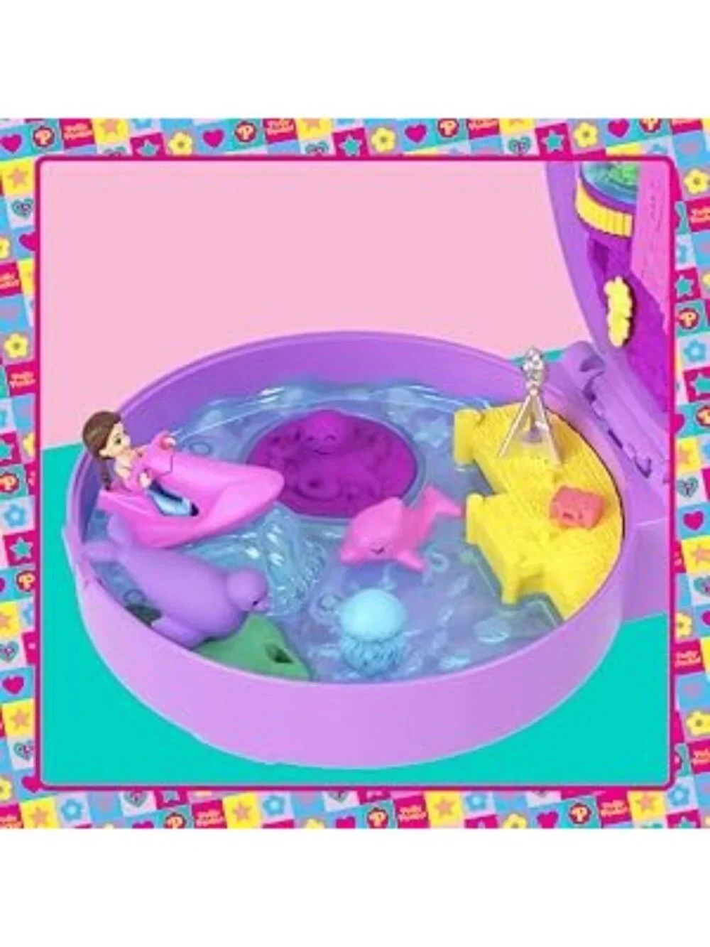 New Polly Pocket Dolphin Rescue & Play Compact Girls Toy Set